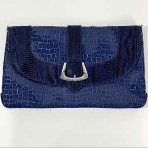Faux Snakeskin Clutch - EUC
